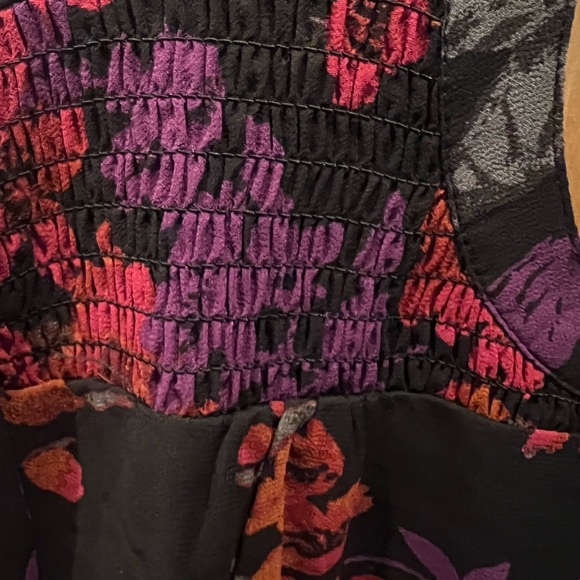 Belle Kim Gravel size long short sleeve top/blouse black red pink v-neck - Picture 7 of 9